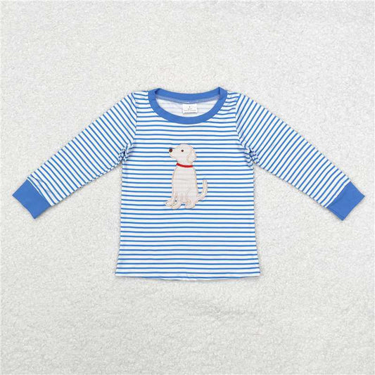 RTS NO MOQ（In Stock ) BT0808 Embroidered puppy long-sleeved top