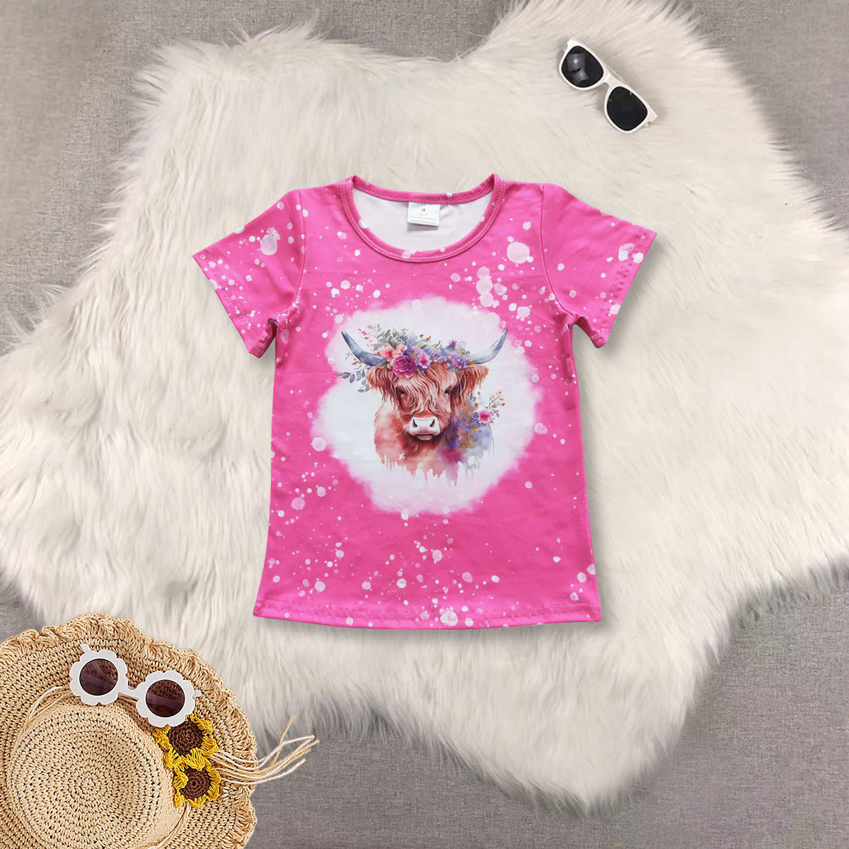 RTS NO MOQ Sibling baby girls clothes rose red short sleeve short skirts sets and Top and skirts