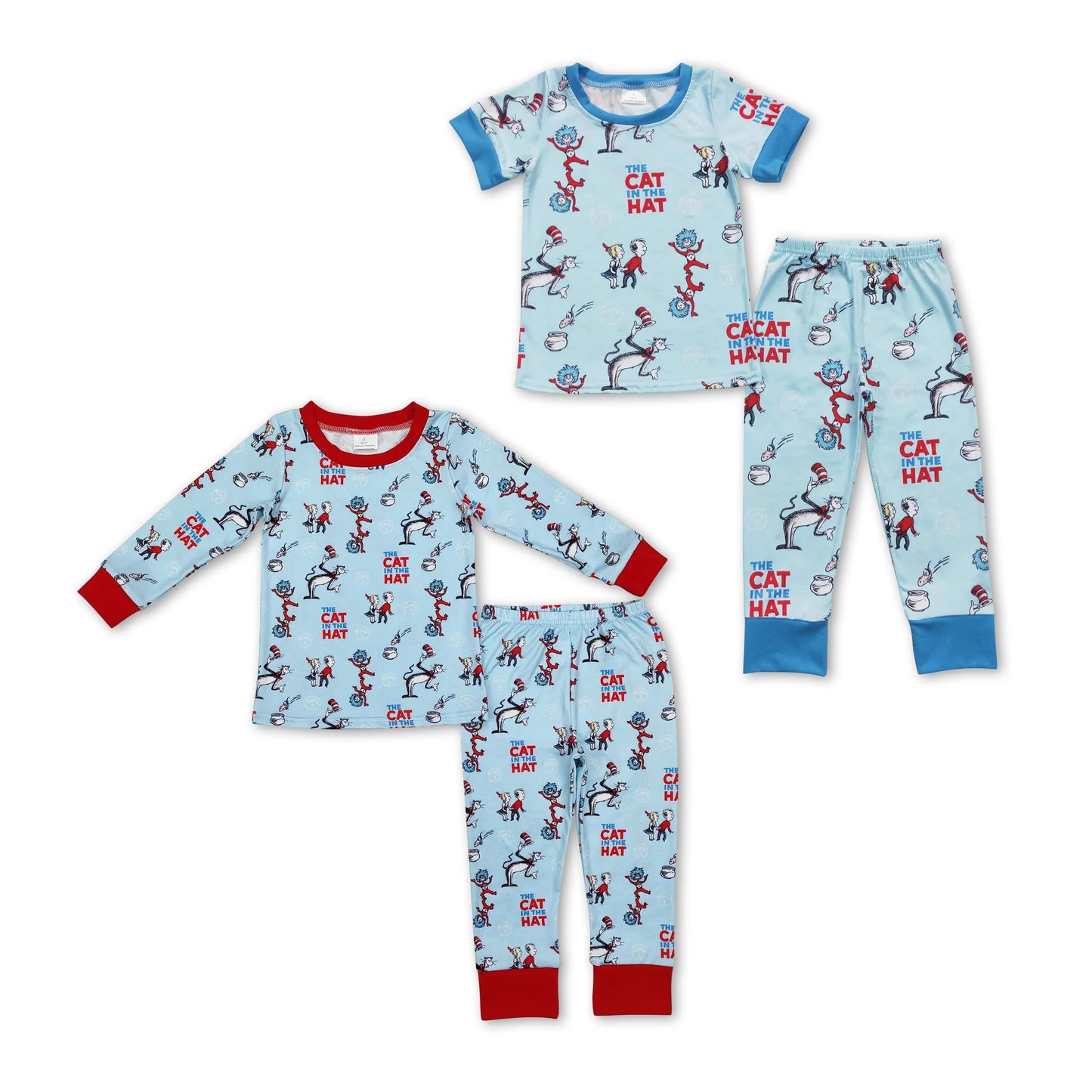 RTS NO MOQ Baby Girls Boys dr seuss long sleeve Pants Clothes Sets