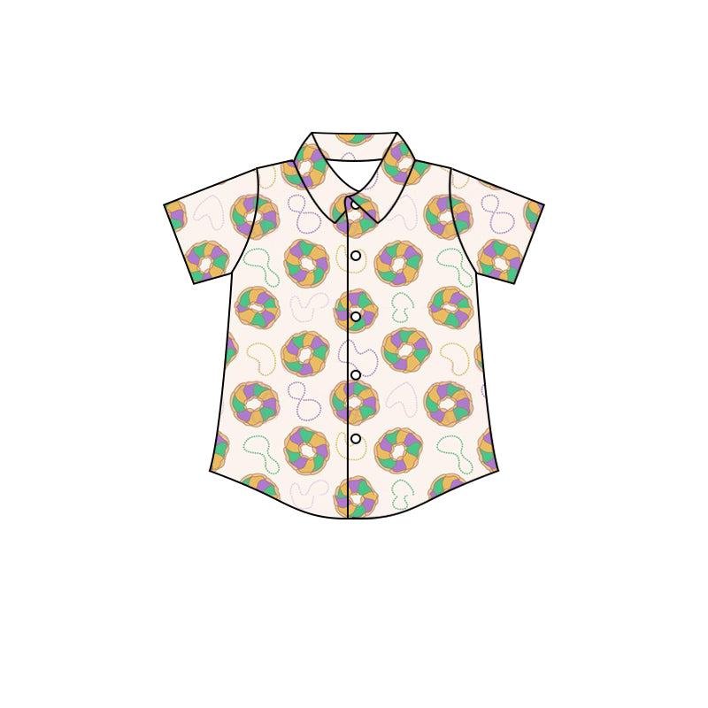 Mardi Gras Donuts  summer boys top