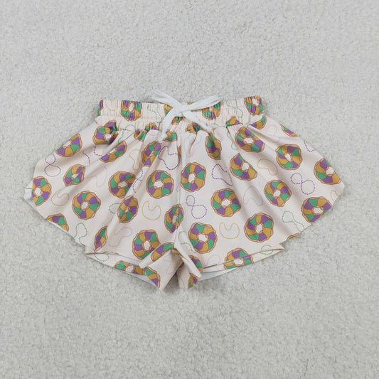RTS NO MOQ（In Stock) Carnival Necklace Donut Beige Yoga Shorts
