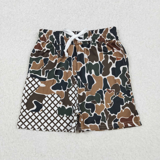 12/8M-7/8T RTS NO MOQ（In Stock) SS0651 Brown, green, and beige camouflage waffle pocket shorts