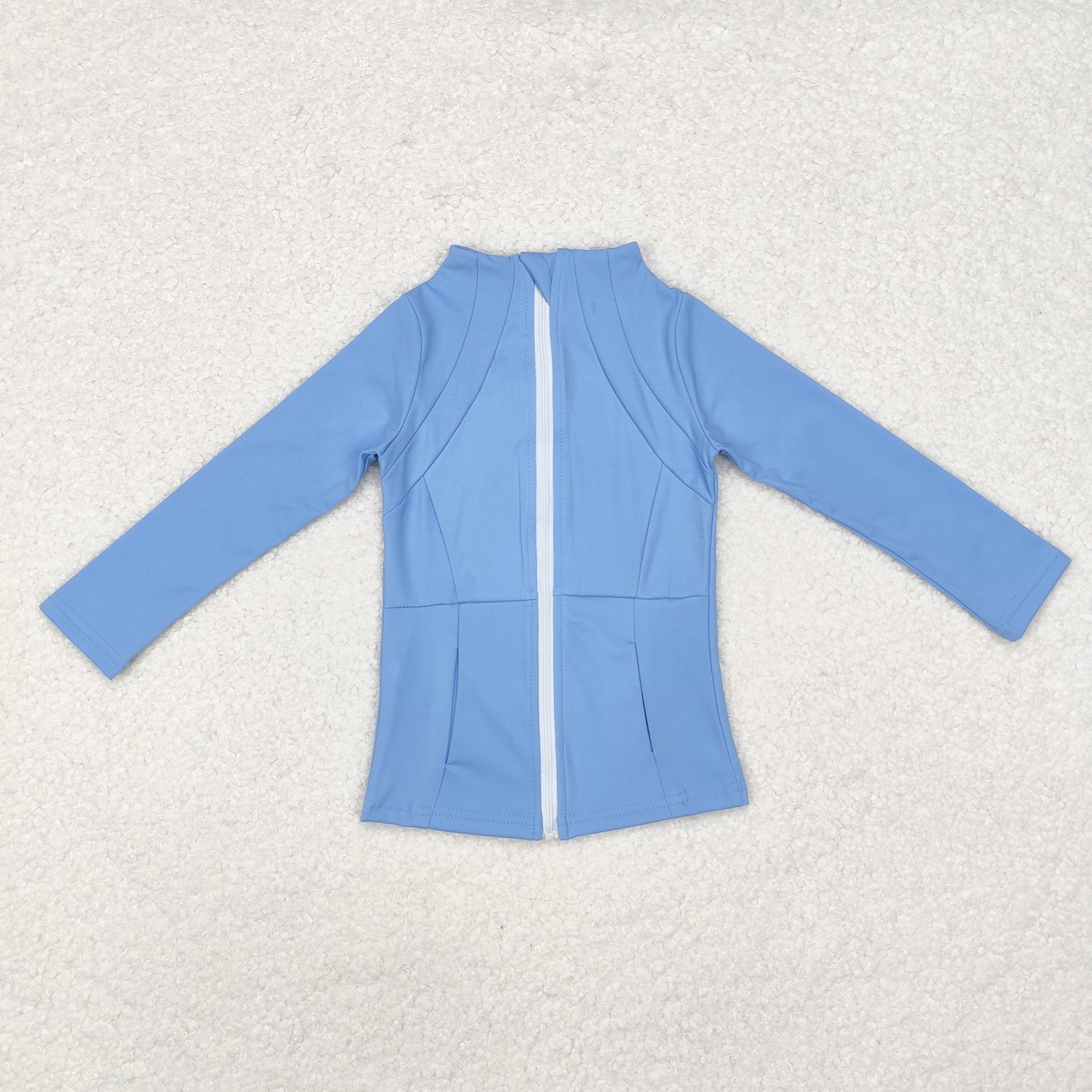 RTS NO MOQ ETA 5/7days GT0684 Blue yoga wear zipper long sleeve top