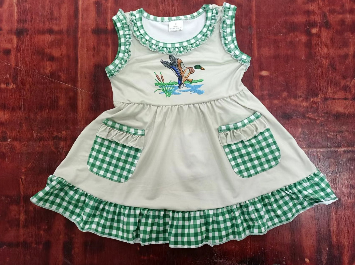 custom moq 5 eta 5weeks mix size girls clothes ducks sleevelss dress