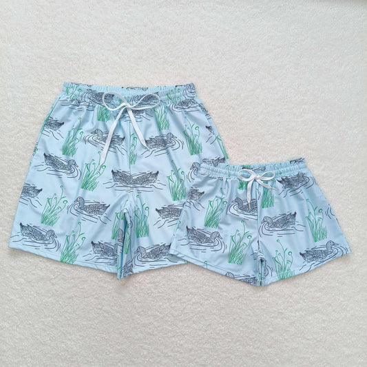 swimming trunks Sibling Sister Clothes swim  S0359 Adult male duck aqua swimming trunks
