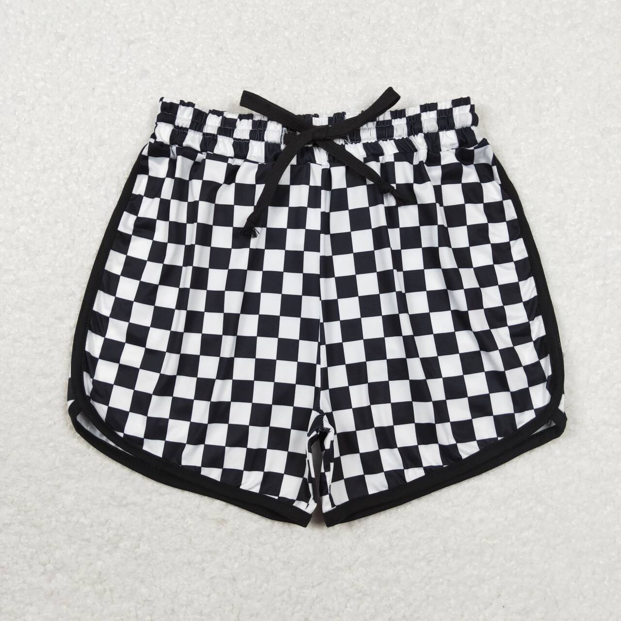 SS0279 adult clothes black gingham adult women summer shorts