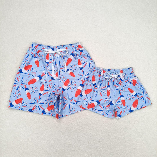 swimming trunks adult with kids july 4th  Sibling Sister Clothes swim S0336