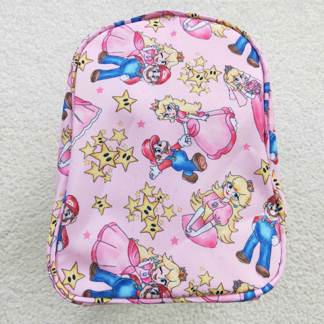 BA0130 Cartoon Mario Star Pink Gym Bag