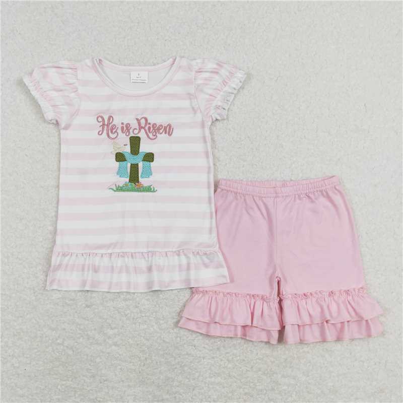 RTS NO MOQ easter short-sleeved shorts suit & short-sleeved sets and romper