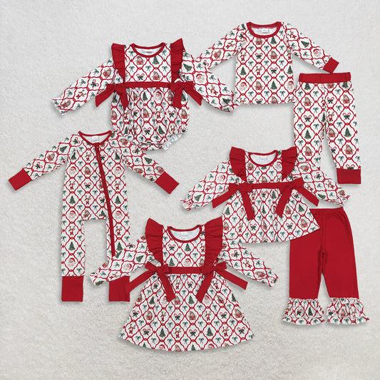 RTS Sibling baby girls clothes Christmas long Sleeve pants sets 2 and dress and rompers 2