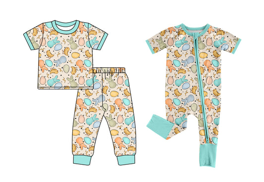 25.11.27 custom each style moq 5 eta 6-8week Sibling Sisters easter baby boy clothes short sleeve pants sets and romper match family design
