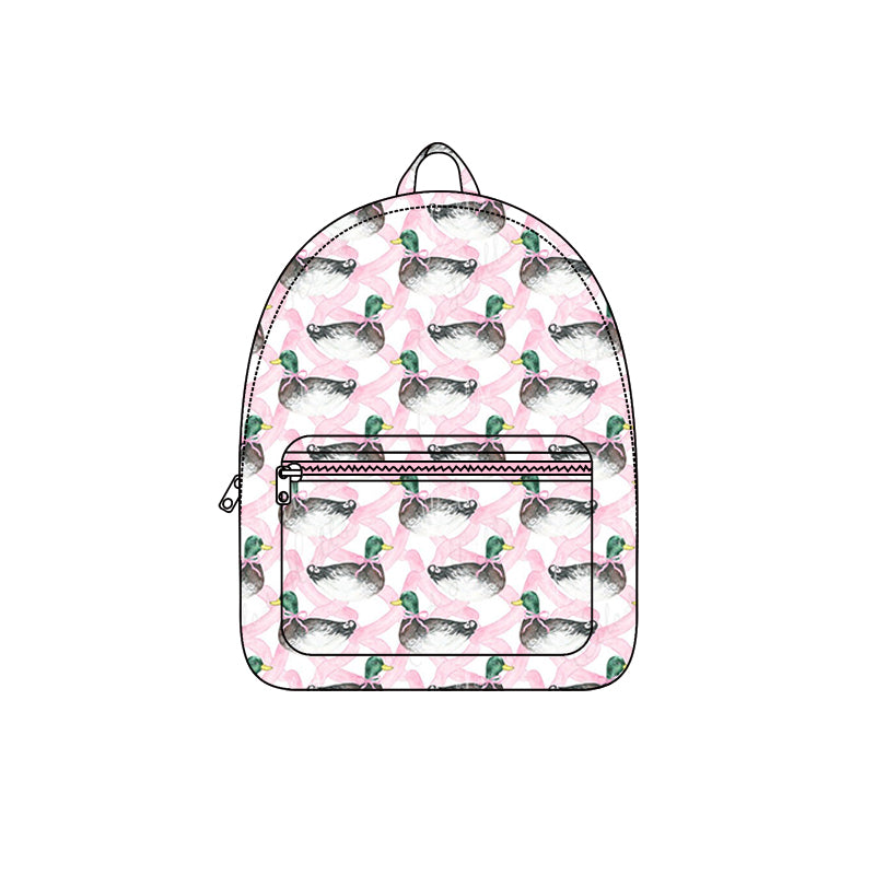 5.1custom moq 5 eta 4-5weeks duck pink prints backpack