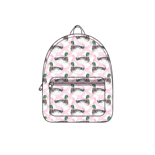 5.1custom moq 5 eta 4-5weeks duck pink prints backpack