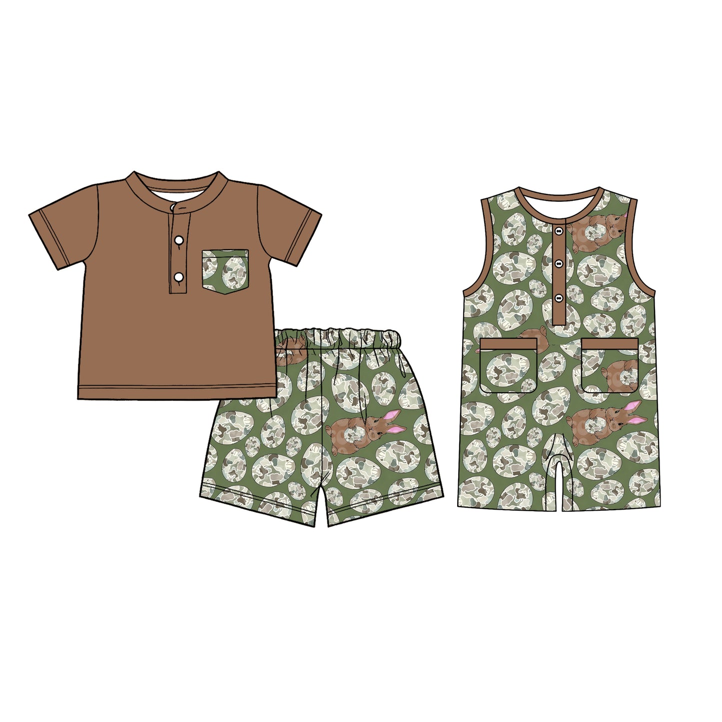 26.1.6 custom each style moq 5 eta 6-8week Sibling Sister easter baby boy short sleeve shorts sets and romper match design