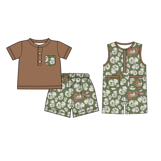 26.1.6 custom each style moq 5 eta 6-8week Sibling Sister easter baby boy short sleeve shorts sets and romper match design