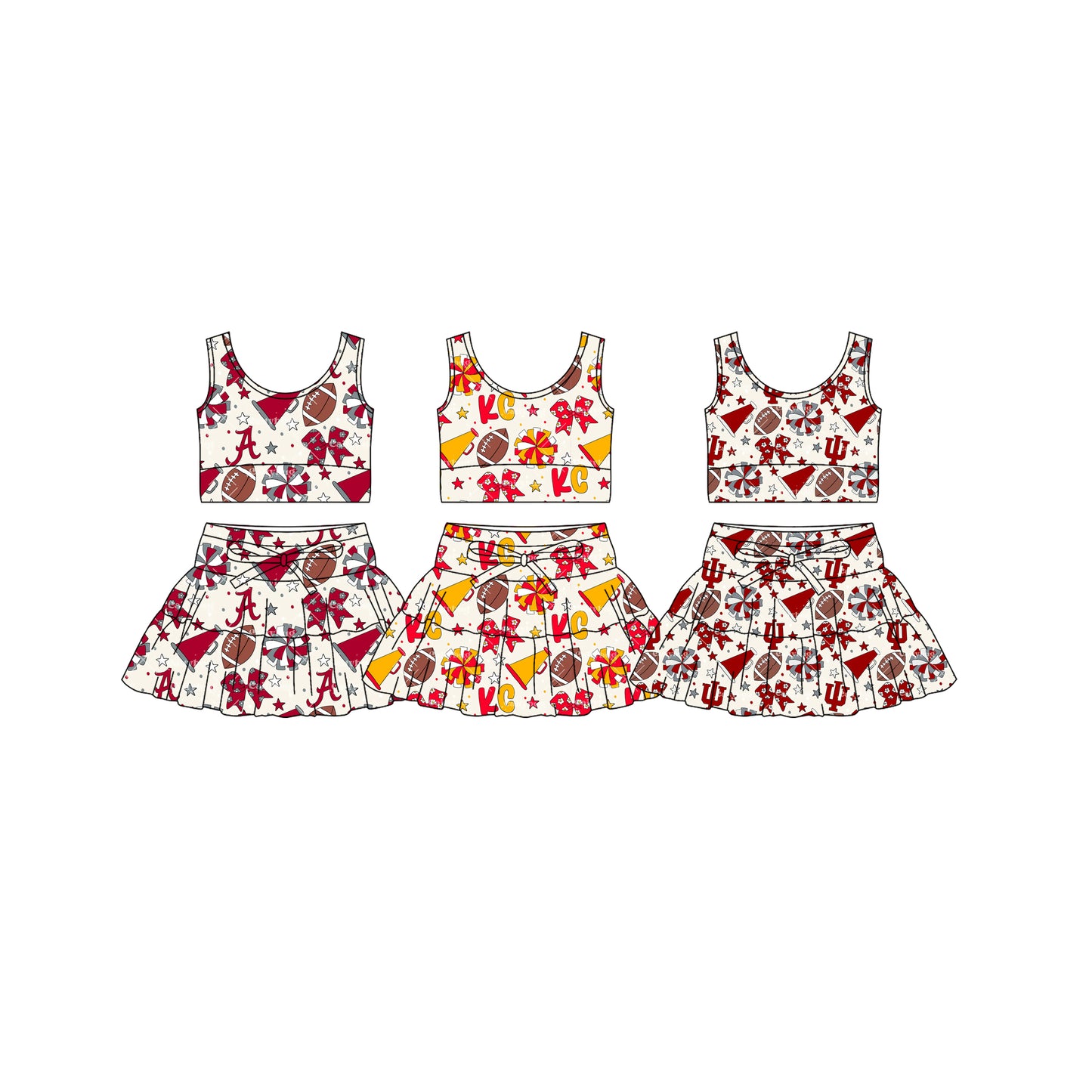 26.1.8 custom each style moq 5 eta 6-8week Sibling Sisters team baby girl clothes short sleeve skirts sets 3 match family design