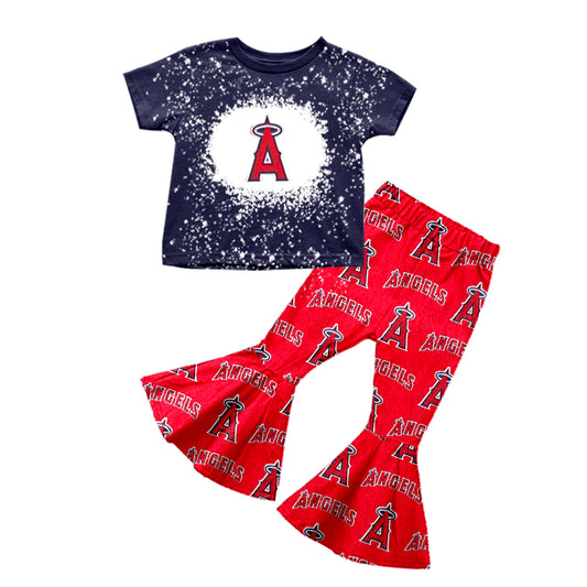 baby girl clothes team navy blue top red pants toddler girl summer outfit