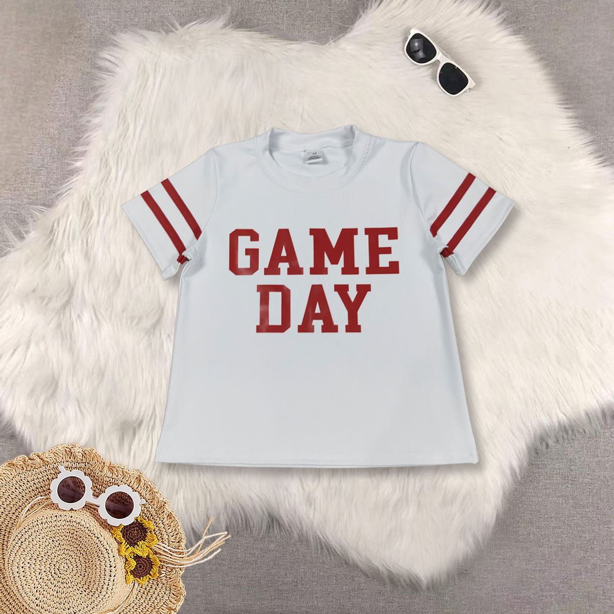 RTS NO MOQ Sibling baby girl clothes Cheer fireworks star short-sleeved top and shorts