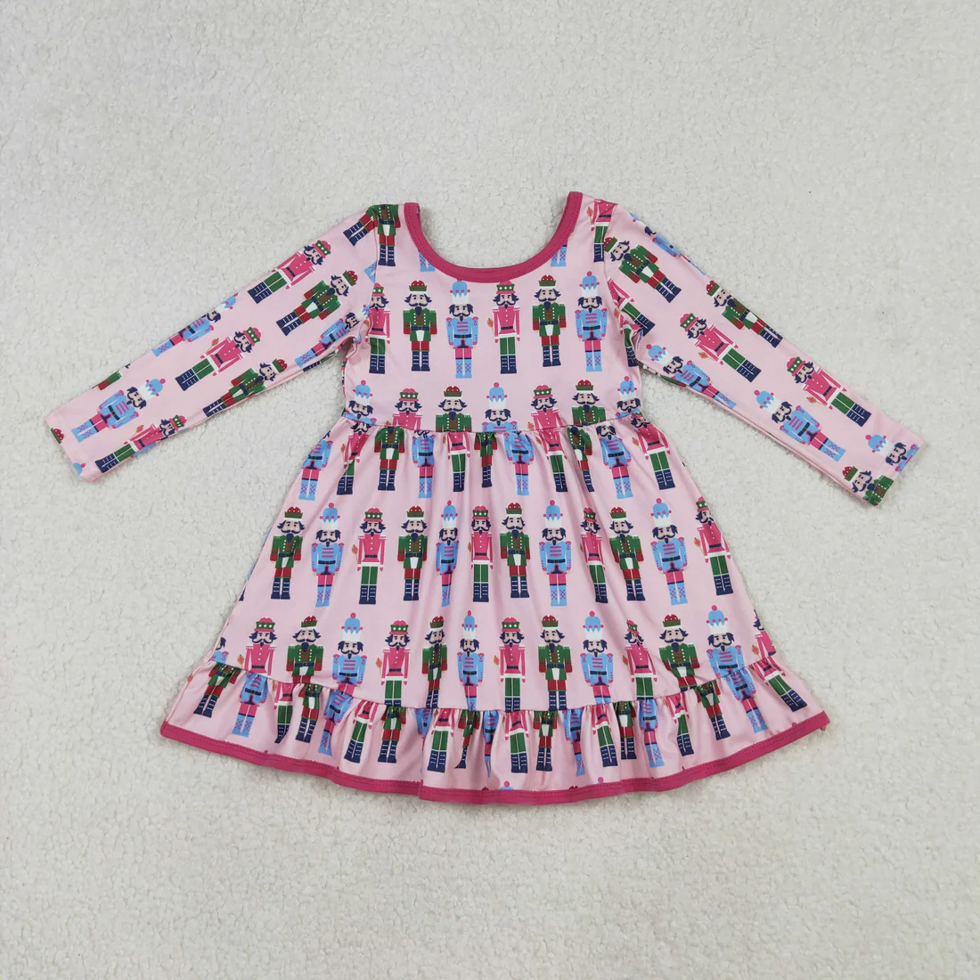 12/18m-7/8t RTS Sibling baby girls clothes Christmas cartoon long sleeve dresses