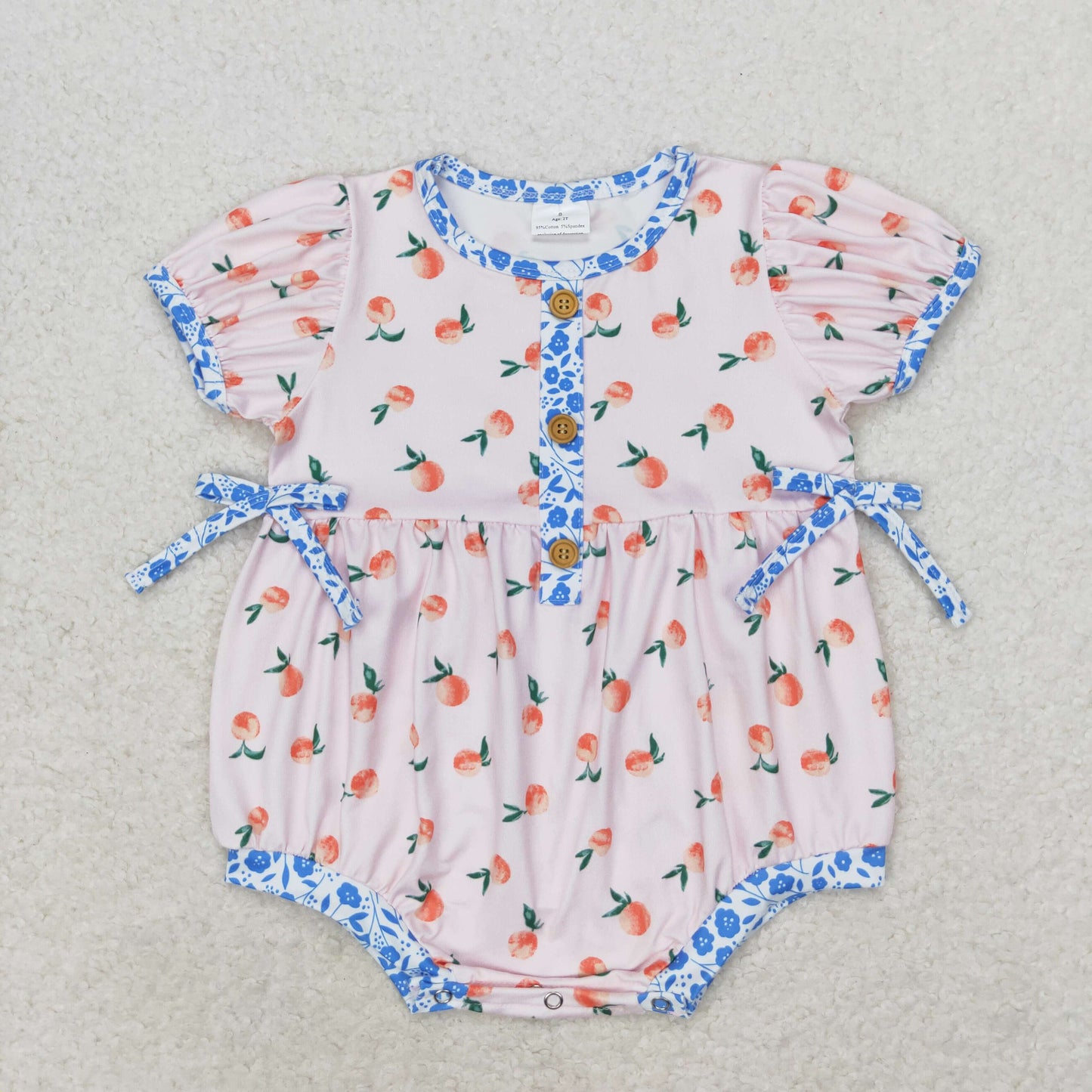 RTS no moq SR1425 Peach blue floral pink short-sleeved jumpsuit