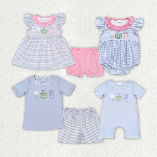 Baby Girls Golf Sibling Brother Summer Rompers Clothes Sets