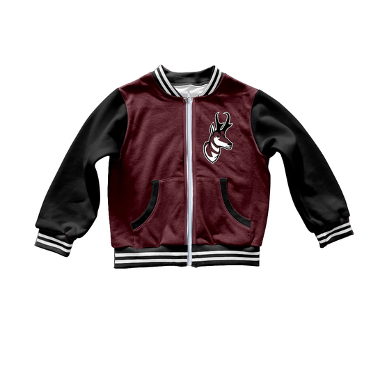 PRE ORDER Deadline July 31 custom no moq Children's boutique clothing Maroon Maroon black long sleeve jacket