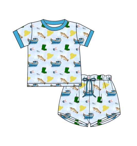 Summer boys' pajamas short sleeve shorts suit