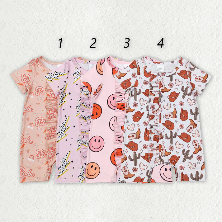 RTS NO MOQ Baby girls clothes Shorts Sleeve Romper Mixed Sizes