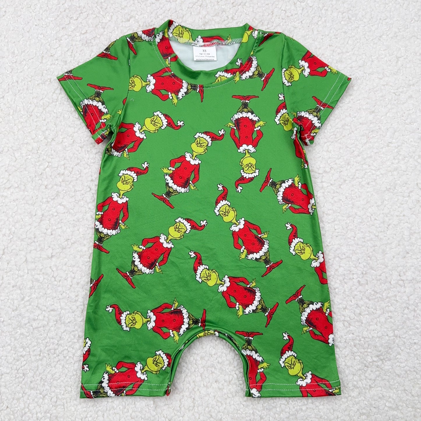 RTS SALES NO MOQ4.19圣诞绿怪绿色连体衣Christmas Green Monster Green Bodysuit