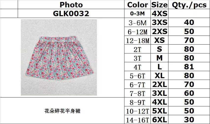 rts no moq GLK0032 Flower floral skirt