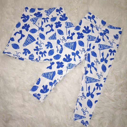 RTS NO MOQ Sibling baby girl clothes team bow yoga matching striped culottes skirts and pants