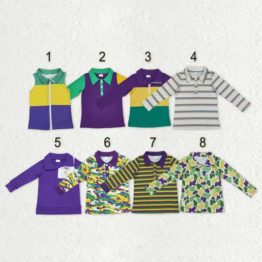 RTS Sibling baby boy clothes mardi gras Long Sleeve and tops