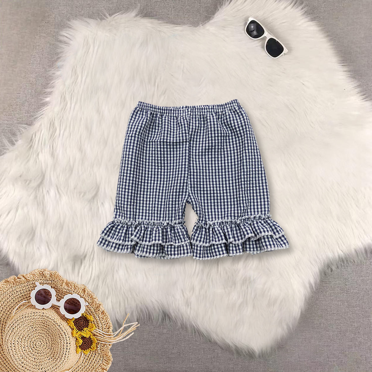 RTS NO MOQ Sibling baby girls clothes rose red short sleeve shorts sets and Top and shorts