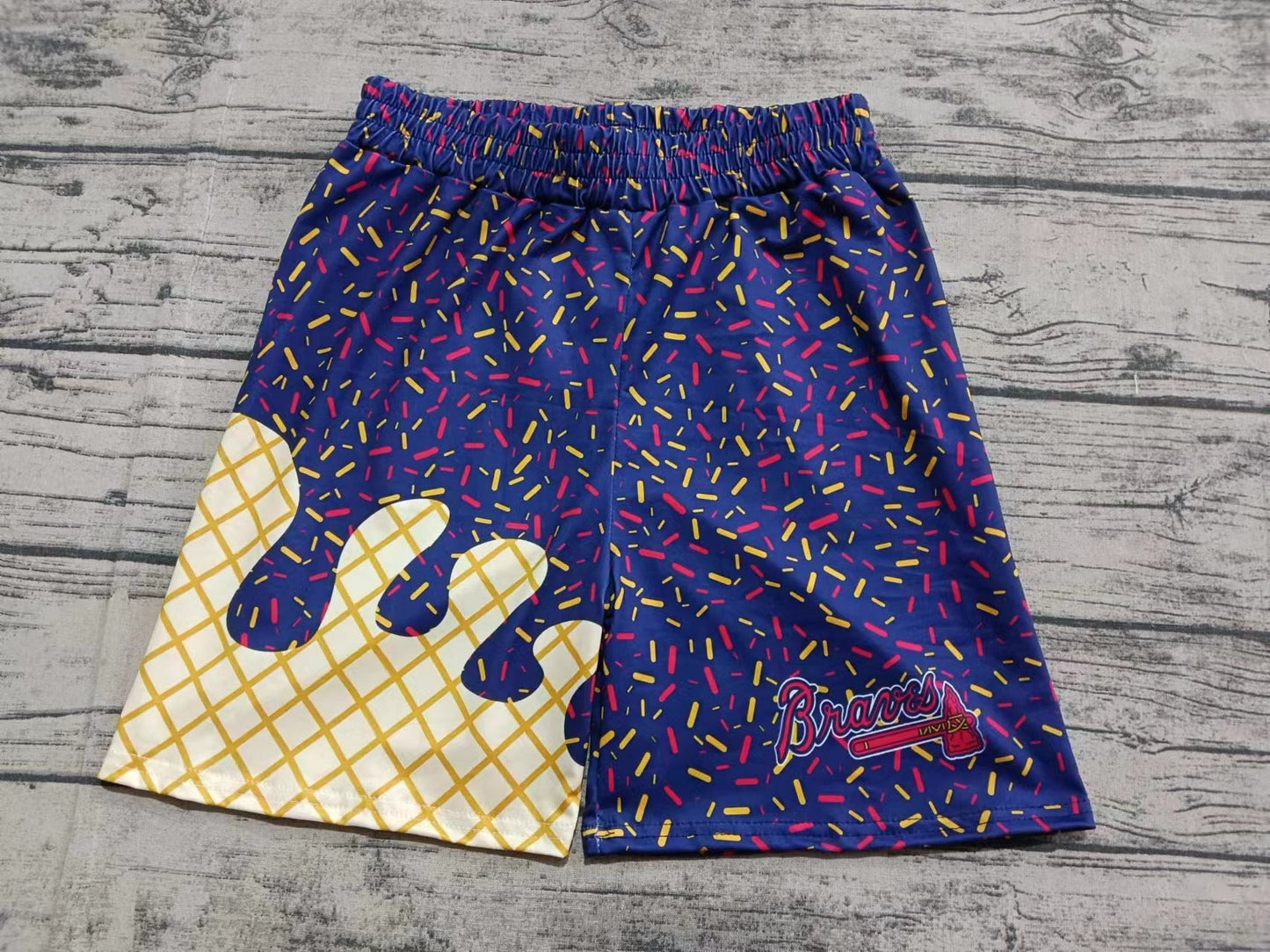custom moq 3 eta 6-8weeks kids and adult Gold White Beach Summer Shorts