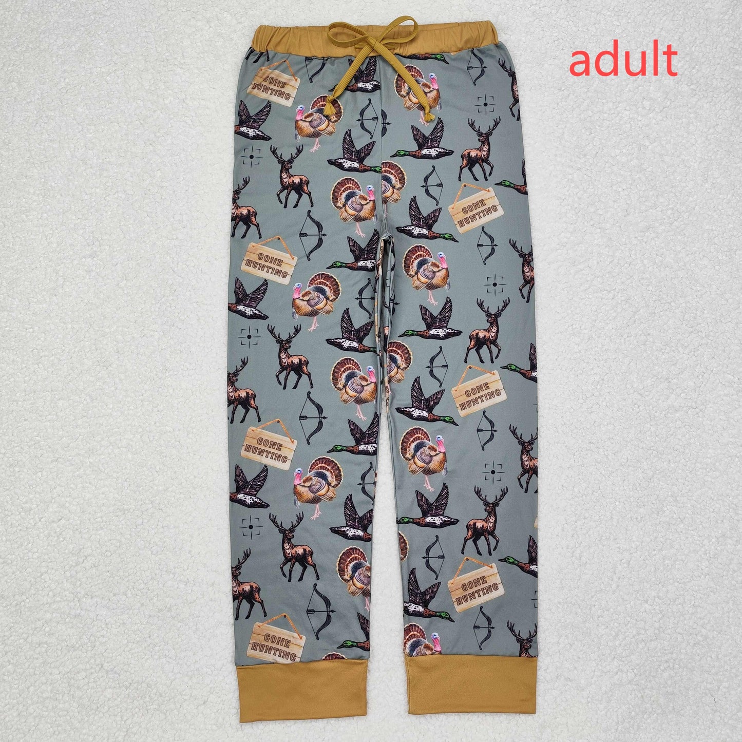 RTS NO MOQ ETA 5/7days arrived P0616 Adult male gone hunting deer duck turkey green trousers