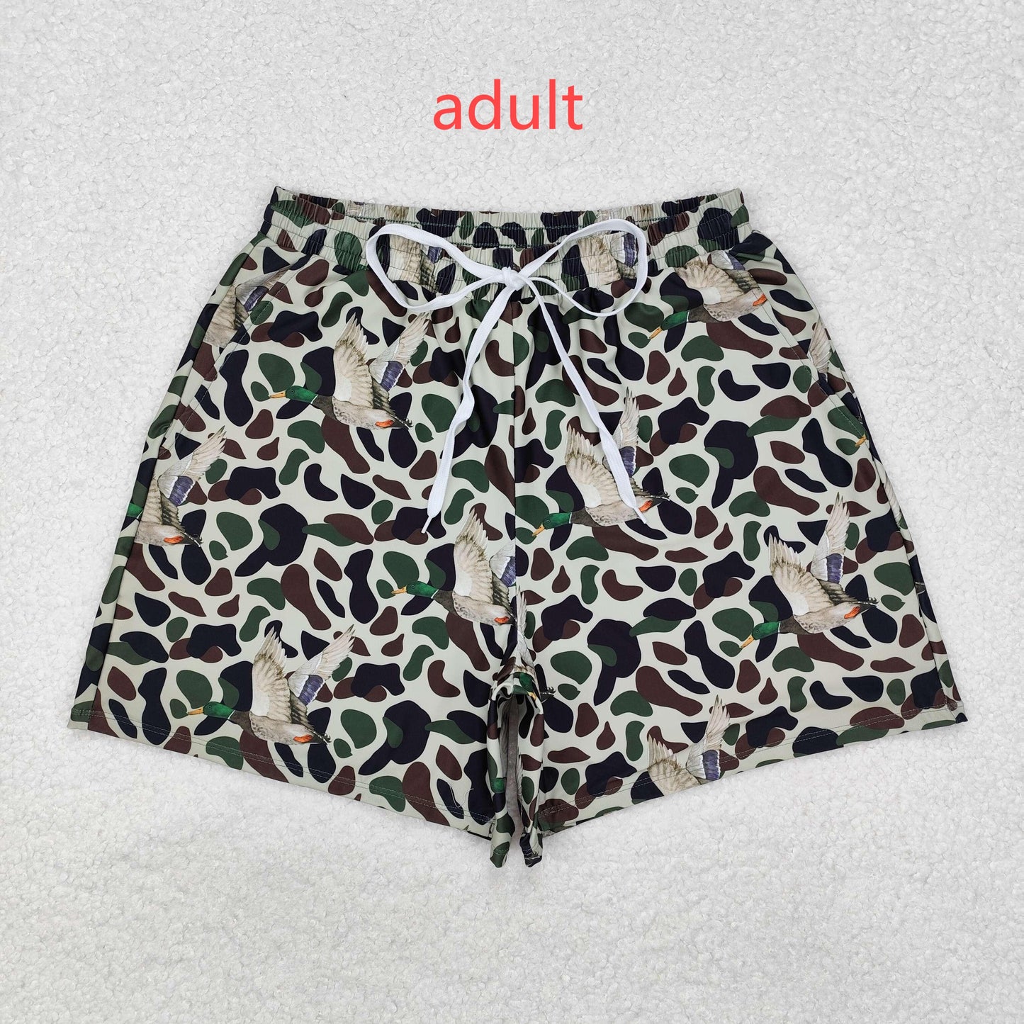 RTS NO MOQ ETA 5/7days arrived Adult male brown and green camouflage swim trunks