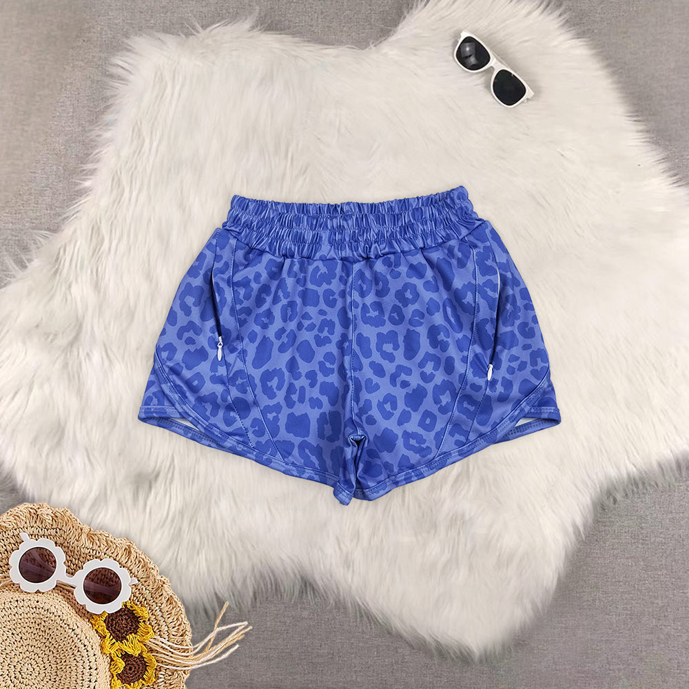 RTS NO MOQ baby Girls clothes yoga leopard kids summer shorts