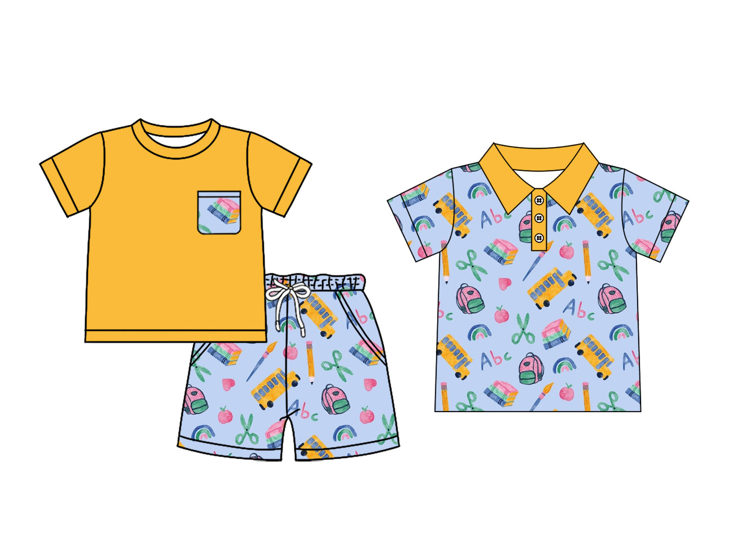 3.17 custom each style moq 5eta 4-6week Sibling Sister back to school baby boy sets and boy rompers and top match family design