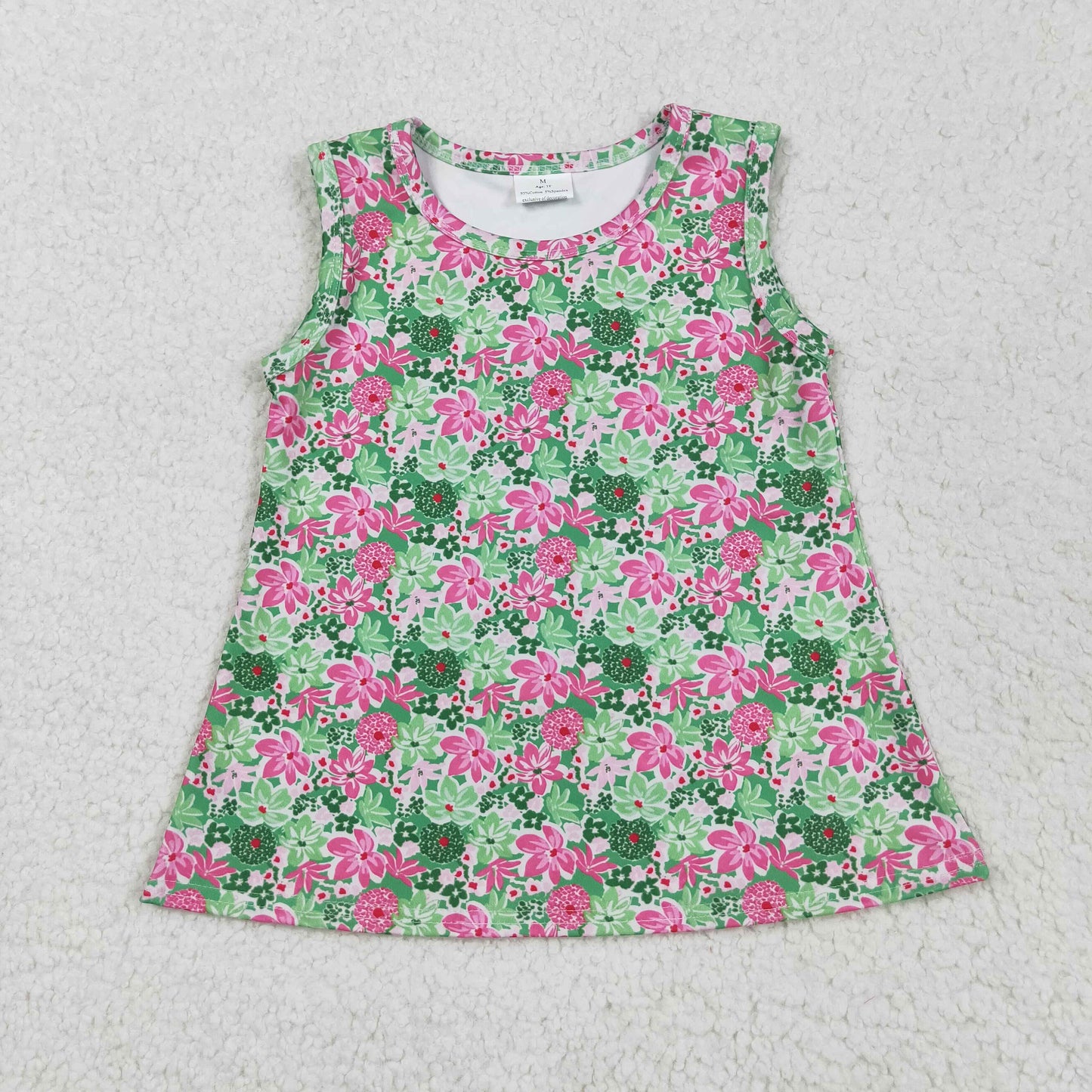 RTS NO MOQ GT1015 Flower leaf green vest yoga top