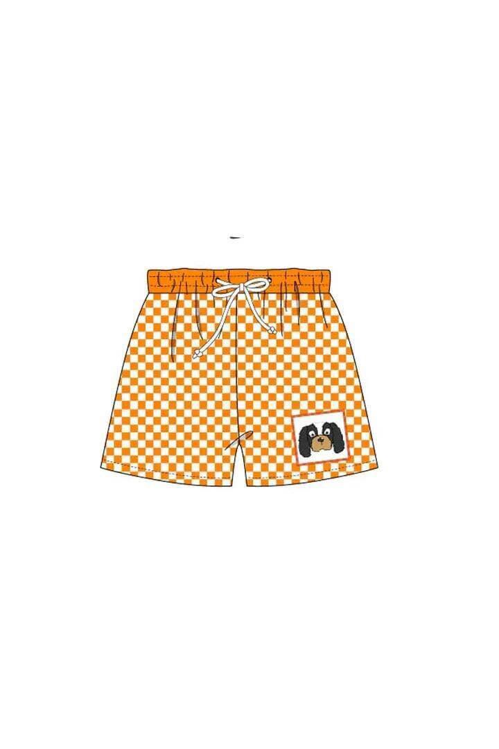 toddler boys clothes team orange grid summer shorts