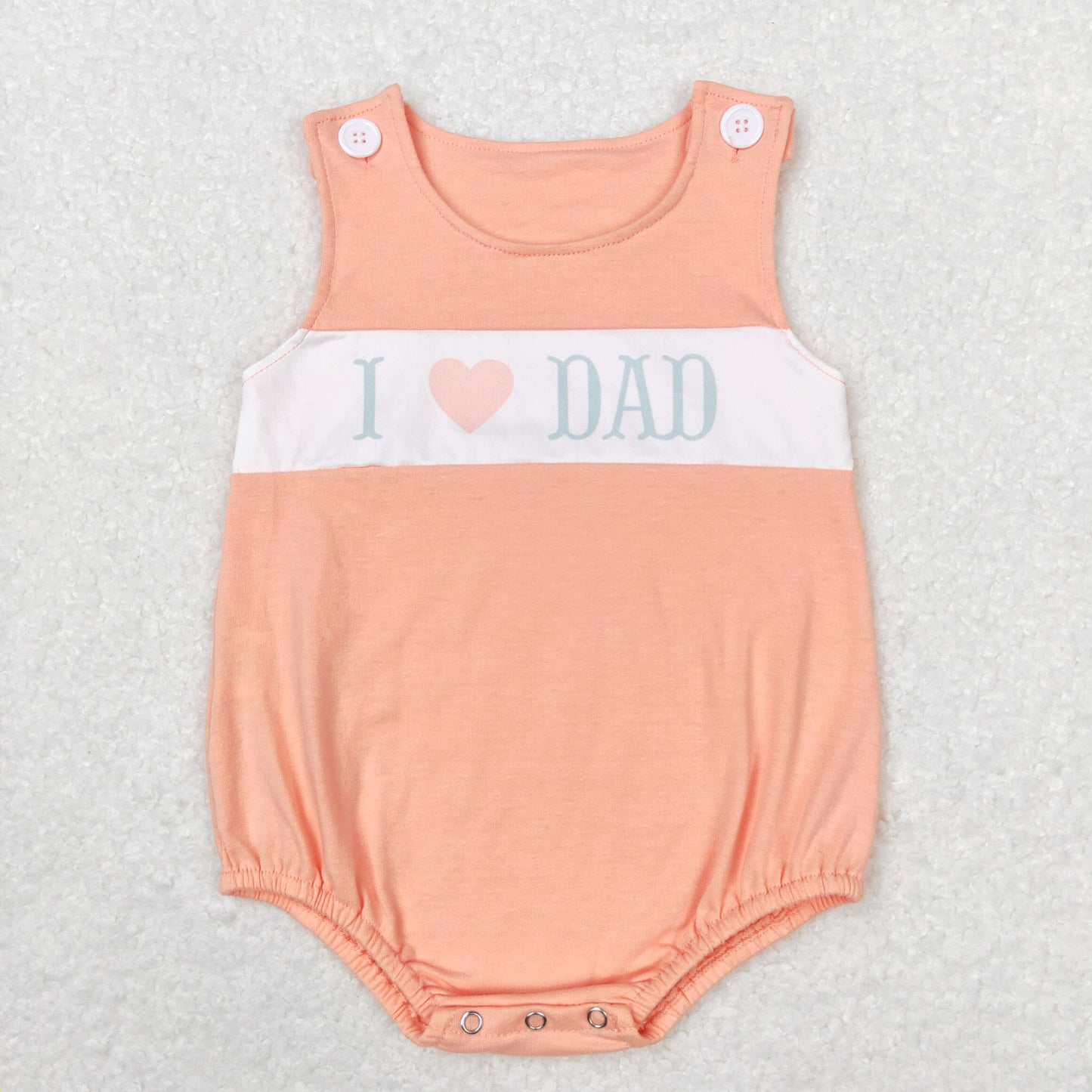 rts no moq SR1350 I love dad letter pink and orange vest jumpsuit