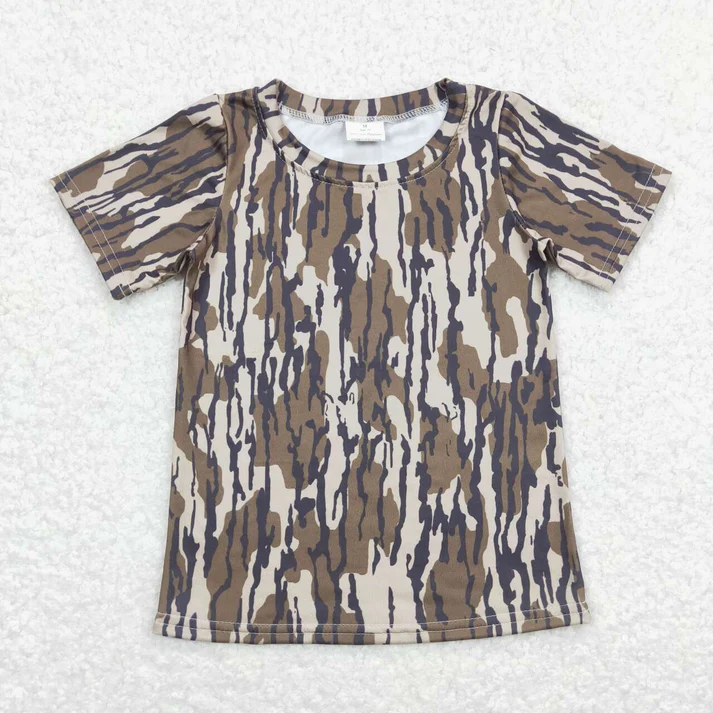 RTS NO MOQ Baby Boys Camouflage Print Short Sleeve Top