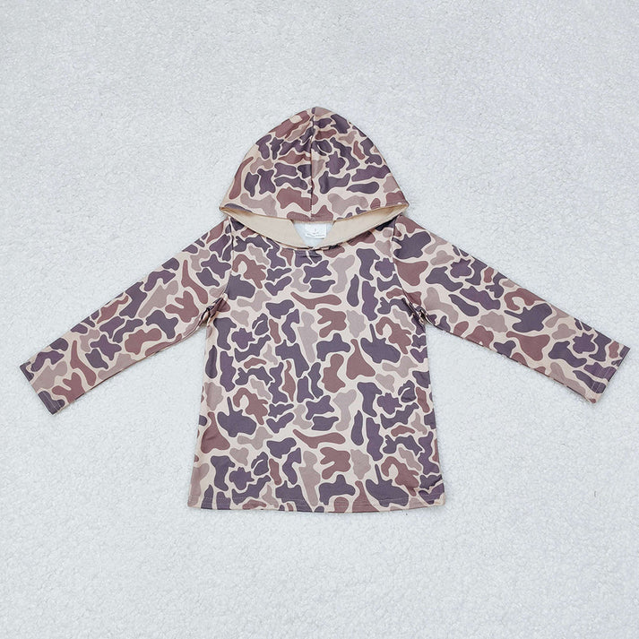 RTS NO MOQ Baby Boys Camouflage Hooded Long Sleeve Sweatshirt
