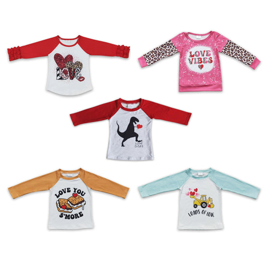 RTS NO MOQ Baby Boys Valentine Long Sleeve tops