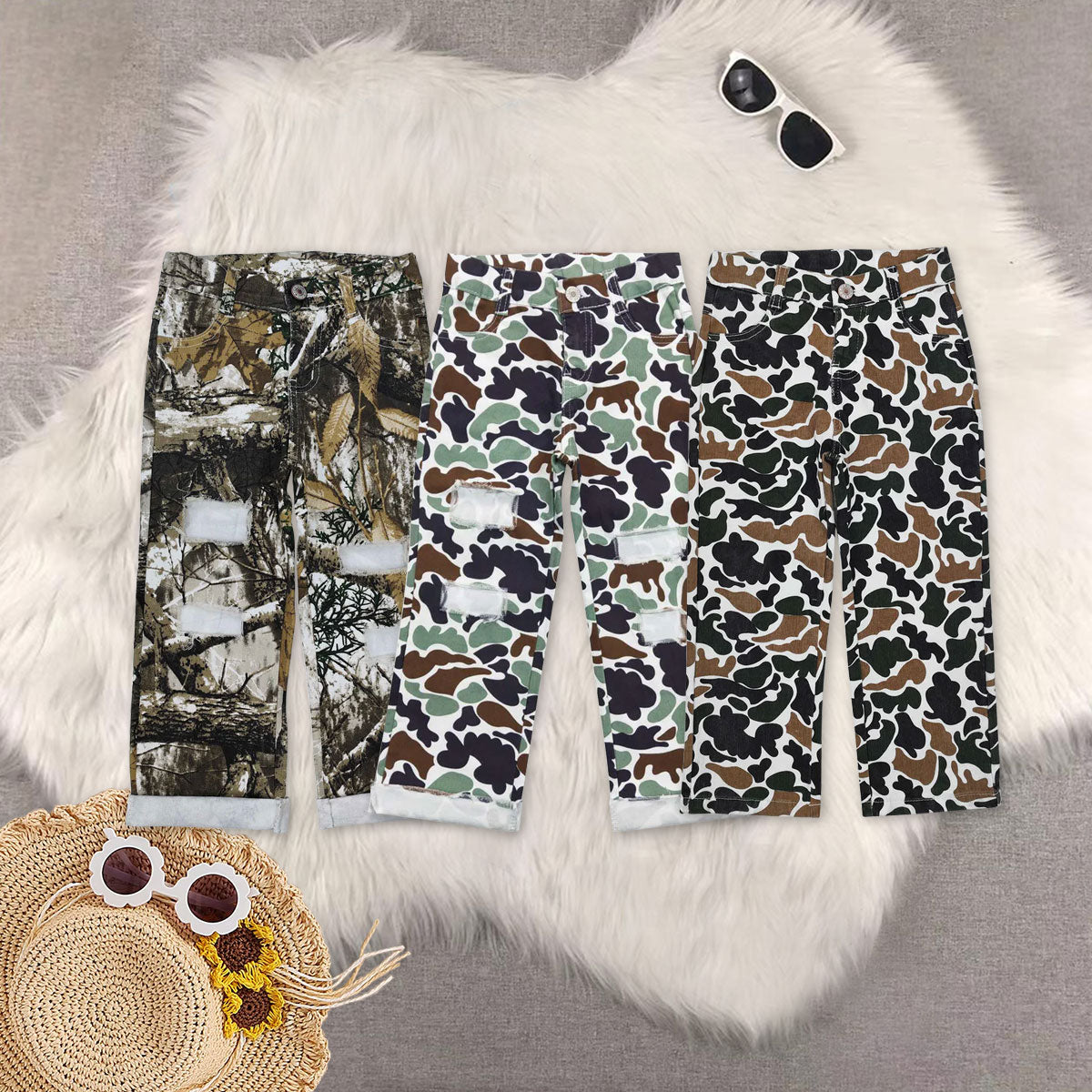 RTS NO MOQ Sibling Baby boy Clothes Jeans: Flared & Ripped