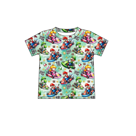 Custom moq 3 MIX SIZE eta 7/8week moq 5 eta /4/5week cartoon baby boys clothes short Sleeve Top