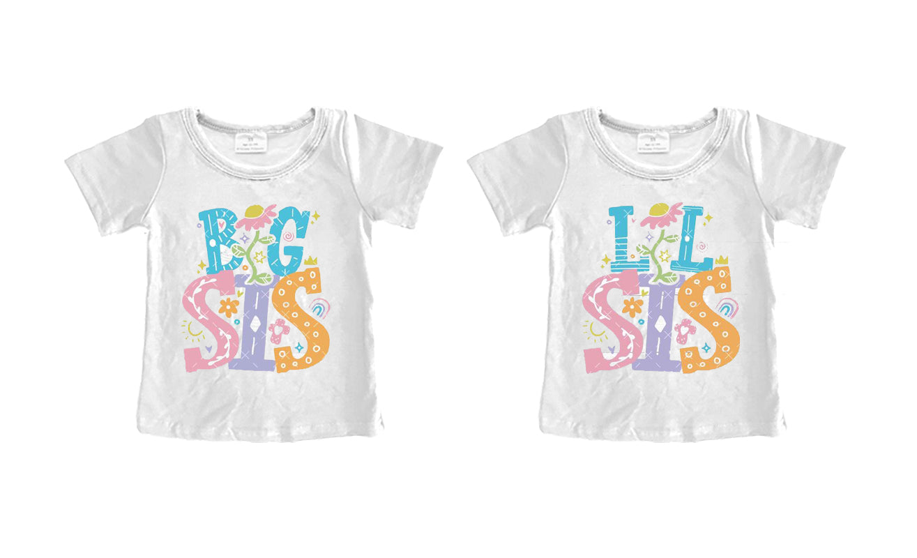 1.23 custom each style moq 5eta 4-6week Sibling Sister baby girl top and top 3 match family design