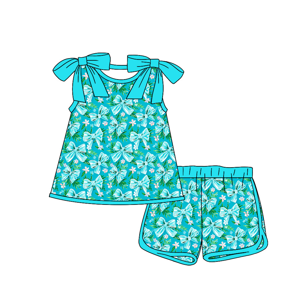 1.17 custom each style moq 5eta 4-6week Sibling Sister baby girls short sleeve shorts sets 1 and sets 2 and sets 6 match design