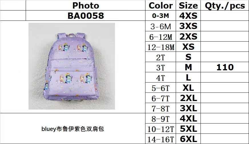 BA0058 dog purple shoulder bag