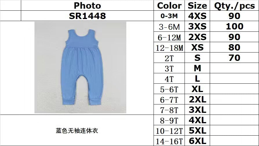 RTS no moq SR1448 Blue sleeveless jumpsuit